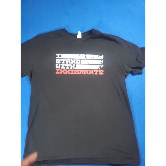 "I Stand With Immigrants" Black T-Shirt Men's Size Medium - Picture 12 of 14